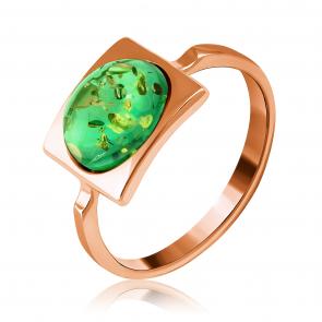 Кольцо из золочёного серебра Дарвин с янтарём 920442016aa-з фото