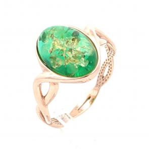 Кольцо из золочёного серебра Дарвин с янтарём 920442022aa-з фото