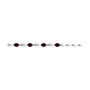 Серебряный браслет SOKOLOV с фианитом и гранатом 92050095-91 фото