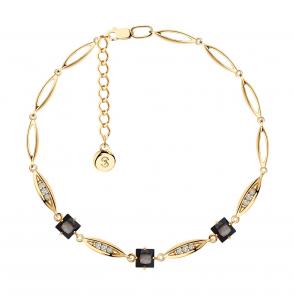 Браслет из золочёного серебра SOKOLOV с фианитом и раухтопазом 92050120 фото