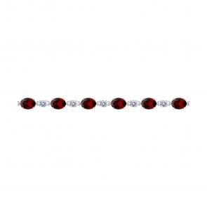 Серебряный браслет SOKOLOV с фианитом и гранатом 92050151-91 фото