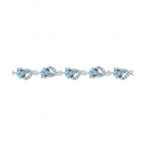 Серебряный браслет SOKOLOV с топазом и фианитом 92050158-91 фото