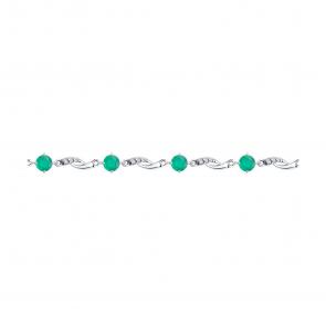 Серебряный браслет SOKOLOV с фианитом и агатом 92050160-91 фото