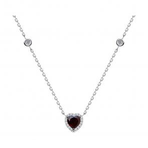 Серебряное колье SOKOLOV с фианитом и гранатом 92070076-91 фото