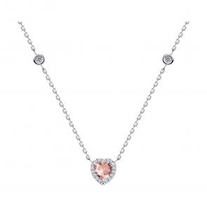 Серебряное колье SOKOLOV с ситаллом цвета Морганит и фианитом 92070077 фото