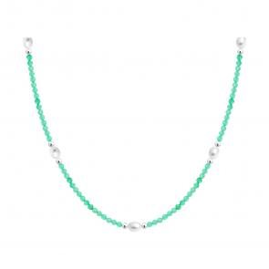 Серебряное колье SOKOLOV с агатом и жемчугом 92070117 фото