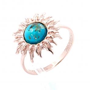 Кольцо из золочёного серебра Дарвин с янтарём 920702100ba-з фото