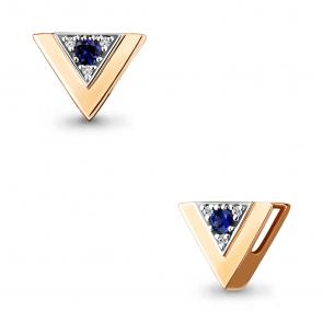 Золотая подвеска AQUAMARINE с бриллиантом и сапфиром 920891кс фото