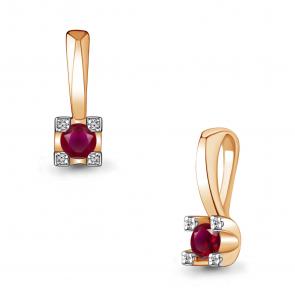 Золотая подвеска AQUAMARINE с бриллиантом и рубином 920944кр фото