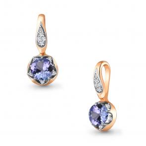 Золотая подвеска AQUAMARINE с бриллиантом и танзанитом 920978к фото