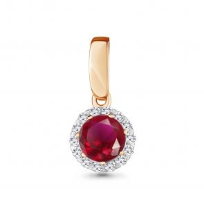 Золотая подвеска AQUAMARINE с бриллиантом и рубином 921004кр фото