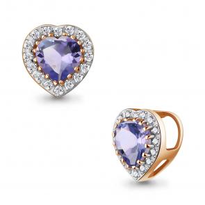 Золотая подвеска AQUAMARINE с бриллиантом и танзанитом 921056к фото