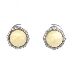 Серебряные серьги Дарвин с янтарём 922031350aa-ж фото