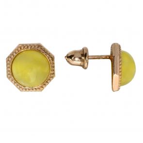 Серьги из золочёного серебра Дарвин с янтарём 922032350aa-ж фото