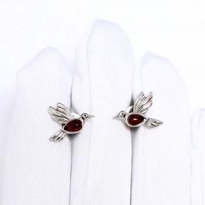 Серебряные серьги Дарвин с янтарём 922041202ia-к фото