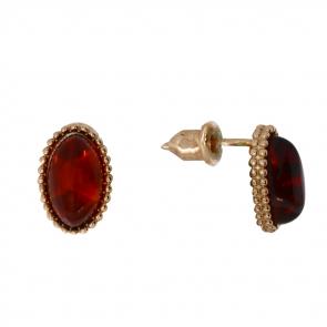 Серьги из золочёного серебра Дарвин с янтарём 922042050ba-к фото