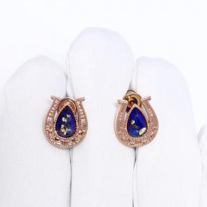 Серьги из золочёного серебра Дарвин с янтарём 922402850aa-с фото