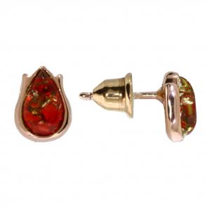Серьги из золочёного серебра Дарвин с янтарём 922412012aa-кр фото