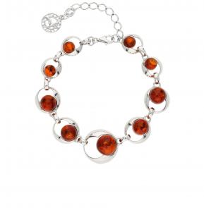 Серебряный браслет Дарвин с янтарём 926041021ab-к фото