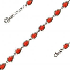 Серебряный браслет Дарвин с кораллом 926081030aa-кор фото