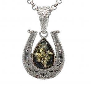 Серебряная подвеска Символ года Дарвин с янтарём 928011850ab-з фото