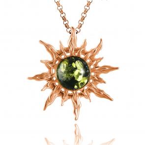 Подвеска из золочёного серебра Дарвин с янтарём 928012100ba-з фото