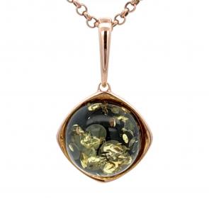 Подвеска из золочёного серебра Дарвин с янтарём 928012342ab-з фото