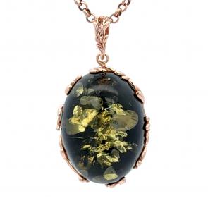 Подвеска из золочёного серебра Дарвин с янтарём 928012354ab-з фото