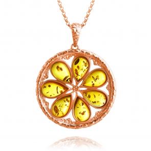 Подвеска из золочёного серебра Дарвин с янтарём 928022097ab-л фото