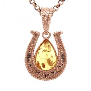 Подвеска из золочёного серебра Символ года Дарвин с янтарём 928022850ab-л фото