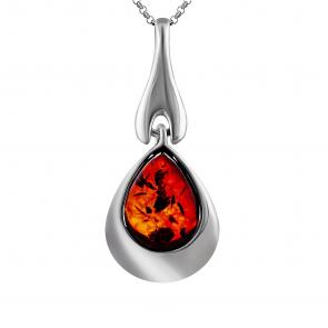 Серебряная подвеска Дарвин с янтарём 928041003ab-к фото