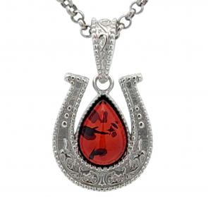 Серебряная подвеска Символ года Дарвин с янтарём 928041850ab-к фото