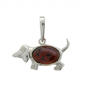 Серебряная подвеска Дарвин с янтарём 928047202ac-к фото