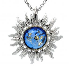 Серебряная подвеска Дарвин с янтарём 928401100ba-с фото