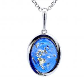 Серебряная подвеска Дарвин с янтарём 928401343ab-с фото