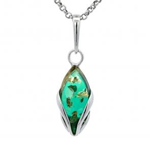 Серебряная подвеска Дарвин с янтарём 928441023cb-з фото