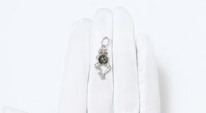 Серебряная подвеска Дарвин с фианитом и янтарём 928571245ab-з фото