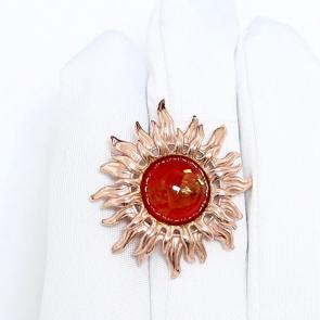 Подвеска из золочёного серебра Дарвин с янтарём 928682100ba-кр фото