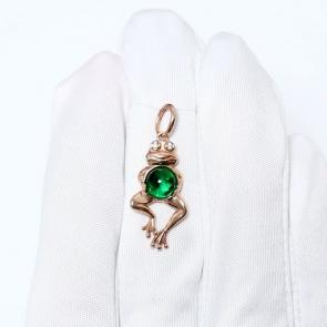 Подвеска из золочёного серебра Дарвин с фианитом и янтарём 928692245ab-з фото