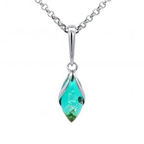 Серебряная подвеска Дарвин с янтарём 928701023ab-з фото