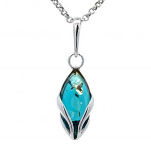 Серебряная подвеска Дарвин с янтарём 928701023cb-з фото