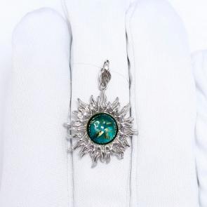 Серебряная подвеска Дарвин с янтарём 928701100bb-з фото