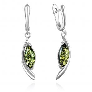 Серебряные серьги Дарвин с янтарём 929011006ab-з фото