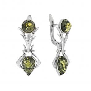 Серебряные серьги Дарвин с янтарём 929011347ab-з фото