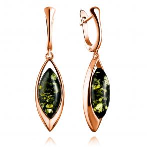 Серьги из золочёного серебра Дарвин с янтарём 929012007ab-з фото