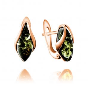 Серьги из золочёного серебра Дарвин с янтарём 929012023aa-з фото