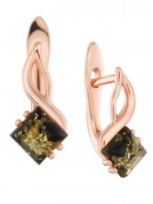 Серьги из золочёного серебра Дарвин с янтарём 929012054aa-з фото