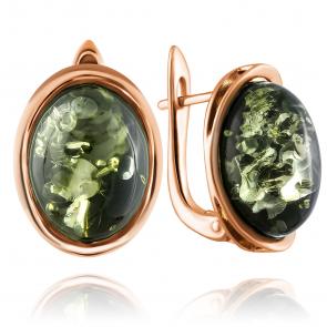 Серьги из золочёного серебра Дарвин с янтарём 929012214aa-з фото