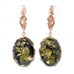 Серьги из золочёного серебра Дарвин с янтарём 929012354ab-з фото