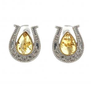 Серебряные серьги Дарвин с янтарём 929021850aa-л фото